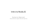 Intro to Node
