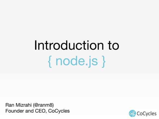 Intro to node.js - Ran Mizrahi (27/...