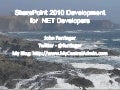 Intro to SharePoint 2010 development for .NET developers