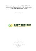 iPDC-v1.3.0 - A Complete Technical Report including iPDC, PMU Simulator, and DBserver