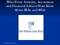 IRA Seminar for Advisors