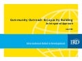 Community Outreach and Capacity Building for Infrastructure