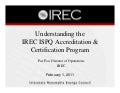 IREC ISPQ Informational Webinar Feb 2011