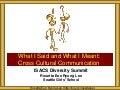 ISACS Cross Cultural Communication