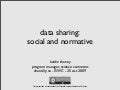 Data Sharing: Social and Normative - ISWC