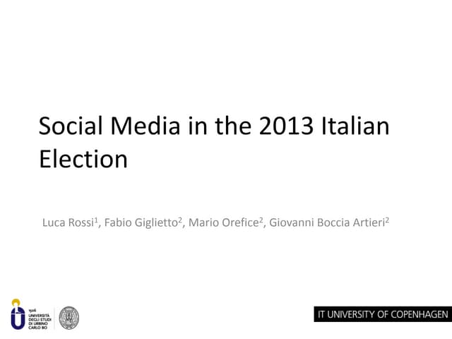 Social Media in 2013 italian Electi...