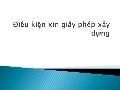 đIều kiện xin giấy phép xây dựng
