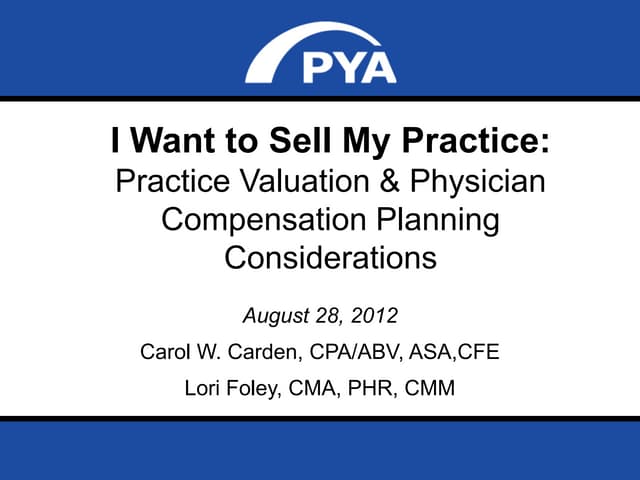 I want to sell my practice webinar presentation