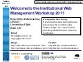 Welcome to IWMW 2011