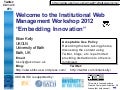IWMW 2012: Welcome