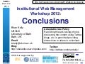 IWMW 2012 conclusions