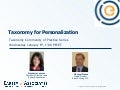 Taxonomy for Personalization: January 6 Taxonomy CoP