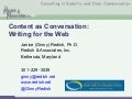 Janice (Ginny) Redish - Content as Conversation: Writing for the Web
