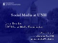 Jason Boucher presents "Social Media at UNH"