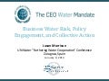 Business Water Risk, Policy Engagement, and Collective Action
