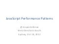 JavaScript Performance Patterns
