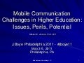 Mobile Communication Challenges in Higher Education: Issues, Peril, Potential