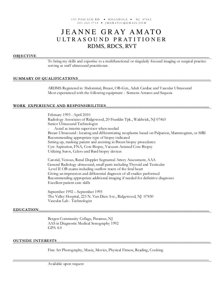 resume samples sample ophthalmic sonographer resume cover vascular technologist cover letter