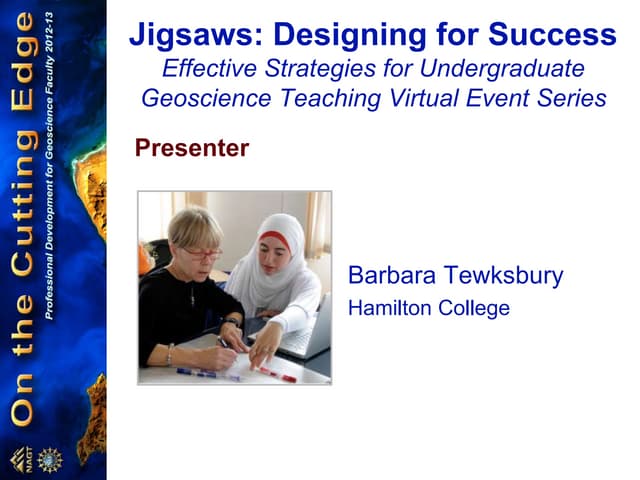 Jigsaws webinar January 31, 2013