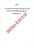 “ Assessment of market performance of JK cement and designing strategies for enhancement”