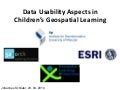 Data usability aspects in children’s geospatial learning