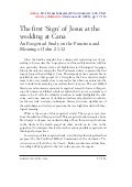 Exegesis - John 2:1-12 - Wedding at Cana