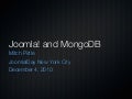 Joomla and MongoDB