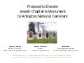Proposal to Donate  Jewish Chaplains Monument  to Arlington National Cemetery 