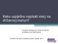 Kako uspješno napisati esej na državnoj maturi