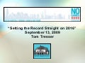 No Games Chicago - "Setting the Record Straight on 2016"