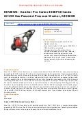 Karcher pro series 3000 psi honda gc190 gas powered pressure washer g3050oh