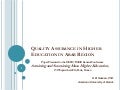 Quality Assurance in Higher Education in Arab Region - Karma El Hassan