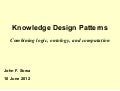 Knowledge Design Patterns (by John F. Sowa)
