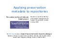 KeepIt Course 3: Applying Preservation Metadata to Repositories