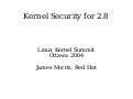 Kernel Security for 2.8 - Kernel Summit 2004