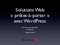 Solutions Web « prêtes à porter » avec WordPress
