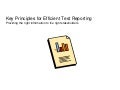 Key principles for efficient test reporting
