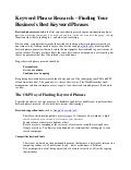 Keyword Phrase Research