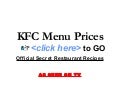 KFC Menu Prices