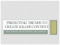 Creating Killer Content