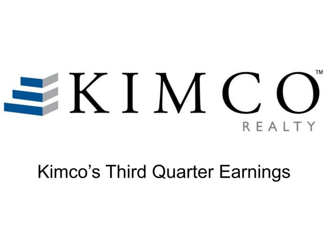 Kimco 3rd Quarter Earnings Call