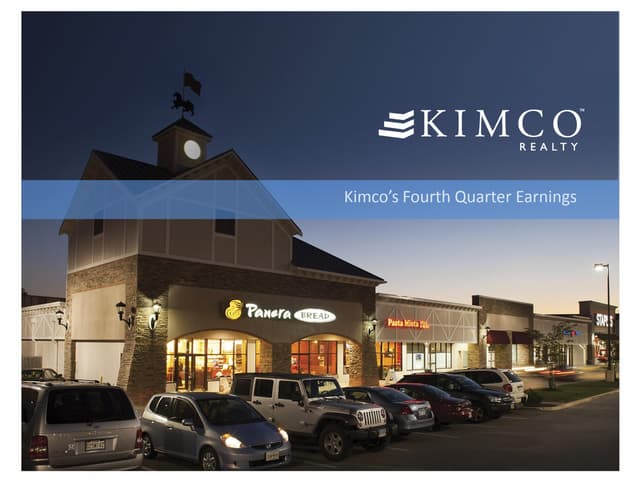 Kimco 4th Quarter Earnings Call