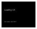 Kim Goodwin on UX Leadership 2011 04