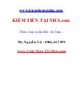 KIẾM TIỀN TRÊN MẠNG AN TOÀN
