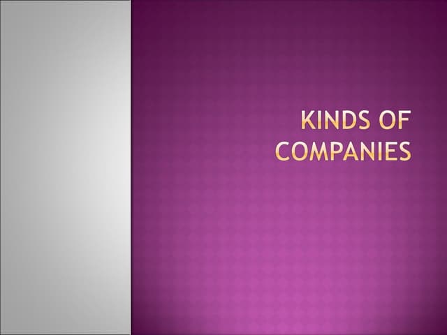 Kinds of companies
