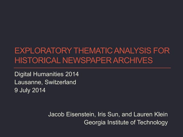 Exploratory Thematic Analysis for H...