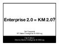 Knowledge Management and Enterprise 2.0