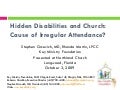 Hidden Disabilities and Church...Cause of Irregular Attendance?