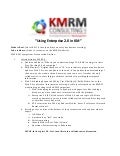 Kmrm E20 Presentation Outline