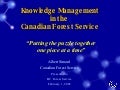Knowledge Management: Putting the Puzzle Together One Piece at a Time